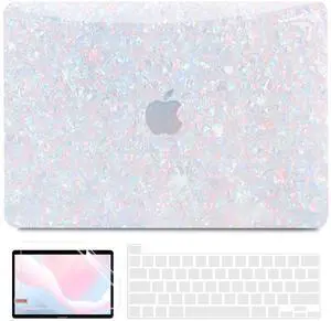 BELKA Compatible with MacBook Pro 13 inch Case M2 2025 2024 2023 2022 2021-2016 A2338 M1 A2251 A2289 A2159 A1989 A1708 A1706, Plastic Hard Shell Case+Keyboard Cover+Screen Protector, Shiny Pearl