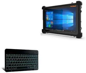 BoxWave Keyboard Compatible with MobileDemand xTablet Flex 10B - SlimKeys Bluetooth Keyboard - with Backlight, Portable Slim LED 7 Colors - Jet Black