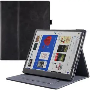 BOZHUORUI Stand Case for 10.3" Onyx Boox Tab Ultra/Boox Tab Ultra C/Boox Tab Ultra C Pro ePaper Tablet - PU Leather Sleeve Cover with Hand Strap and Auto Sleep/Wake (Rock Black)