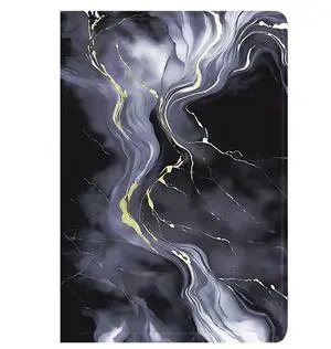 Berkin Arts Compatible with iPad Pro 2nd/3rd/4th Generation Case (11 Inch) Case 2022 2021 2020 Folio Case Premium Leather Cover Black Marble with Gold Accents, Slim and Protective Cover