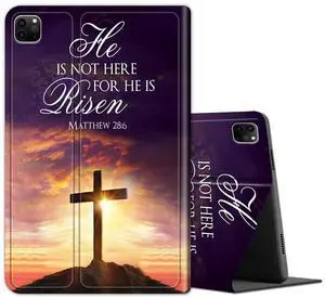 Case for iPad Pro 12.9 6th/5th/4th/3rd Generation 2022/2021/2020/2018, Lightweight TPU Shockproof with Auto Sleep/Wake Cover for 12.9 Inch iPad Pro, Jesus Bible Cross Christian
