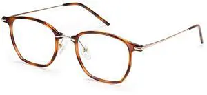 Dollger Blue Light Blocking Glasses Woman/Man, Fashion Small Square Fake Eyeglasses UV Ray Filter Computer Gaming Glasses (Leopard Frame/Transparent Lens)