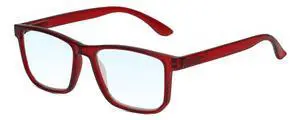 Calabria R861 Blue Light Reading Glasses +2.50 Red Crystal Men Women Trendy Eyeglasses Work Gaming Computer Readers w/Case