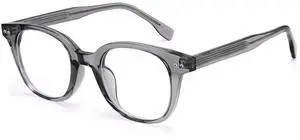 Dollger Blue Light Blocking Glasses For Woman Men Thick Frame Square Computer BlueLight Glasses Clear Lens Non-Prescription Transparent Grey