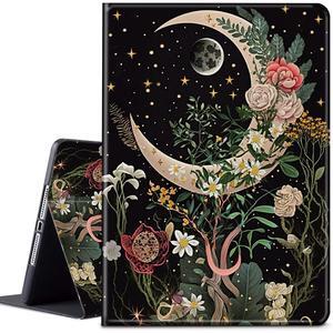 Case for All-New Fire HD 8 & 8 Plus Tablet (14th/12th/10th Generation 2024/2022/2020) 8 inch Lightweight Protective PU Leather Smart Stand Cover with Auto Wake Sleep - Moon Floral Flower