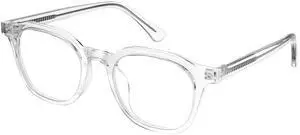 Dollger Lightweight TR90 Blue Light Blocking Glasses, Anti Glare/Eye Strain/UV400 For Computer, Gaming, Phone Use, Comfortable Clear Square Non-Prescription Frame
