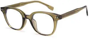 Dollger Blue Light Blocking Glasses For Woman Men Thick Frame Square Computer BlueLight Glasses Clear Lens Non-Prescription Olive Green