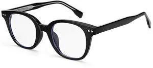 Dollger Blue Light Blocking Glasses For Woman Men Thick Frame Square Computer BlueLight Glasses Clear Lens Non-Prescription Black