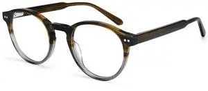 Dollger Blue Light Blocking Glasses For Woman Men Thick Acetate Frame Round Computer BlueLight Glasses Non-Prescription Tea transparent gray frame