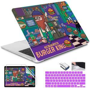 Conbovo Compatible with MacBook Pro 14 inch Case 2024 2023 2022 2021 Pro Max M1 M2 M3 M4 Chip, Plastic Hard Shell Case & Keyboard Cover & Type-C Adapter, Retro Cartoon