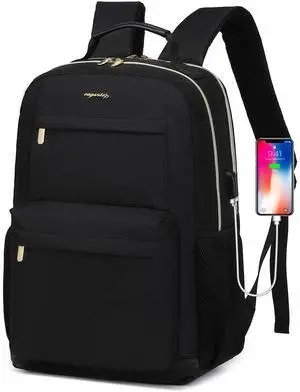 CAYINTOP School Backpack for Teen Girls - Cute College Backpacks Student Bookbag Travel Back Pack for Women with USB Charger 15.6 inch Laptop Bags Anti-theft Casual Daypack Black
