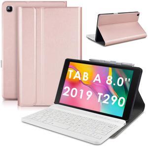 DETUOSI Keyboard Case for Samsung Galaxy Tab A 8.0" 2019 (SM-T290/T295/T297) +Pencil Holder, Detachable Wireless Bluetooth Keyboard Leather Folio Cover for Samsung Galaxy Tab A 8.0" Case with Keyboard