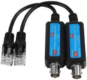 1 Pair Passive IP Network Coaxial Transmitter 10/100Mbps Coaxial Lines Extender Over Coax for IP NVR Camera