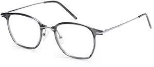 Dollger Blue Light Blocking Glasses Woman/Man, Fashion Small Square Fake Eyeglasses UV Ray Filter Computer Gaming Glasses (Transparent Gray Frame/Transparent Lens)