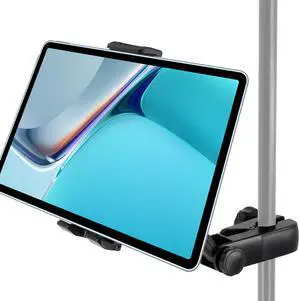 Clef Audio Labs Universal Tablet Mount for Microphone & Music Stands - Telescopic & Adjustable Holder for iPads, iPhones, and Android Devices - Fits 4.7" to 13.5" Screens for Musicians and Performers
