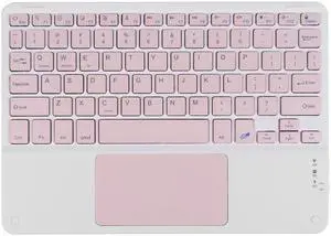 Wireless Bluetooth Keyboard,Ultra Slim Rechargeable Portable with Touchpad 10 Inch Wireless Keyboard and Trackpad for iOS Android Windows iPad iPhone Samsung Microsoft Surface(Pink)
