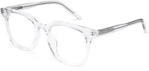 Dollger Blue Light Blocking Glasses For Woman Men Thick Frame Square Non-Prescription Myopia, For Computer,Gaming,Phone Use Brown tea