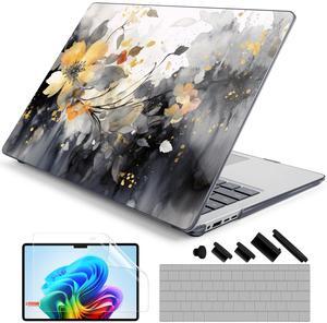 DONGKE Case for Microsoft Surface Laptop (2024), Windows 11 Copilot+ PC, 13.8 Inch Touchscreen Display, Protective Plastic Hard Shell Case with Keyboard Cover & Screen Protector - Ink Painting
