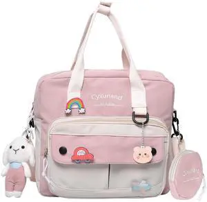 Cute Bags Kawaii Backpack Messenger Bag For School,Aesthetic Backpacks Multifunction Laptop Japanese Ita for Teen Girls Kids Lunch Totes