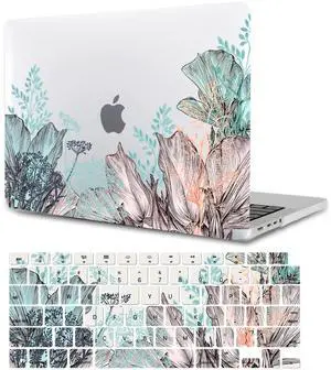 Compatible with MacBook 12 Inch Case Cover A1534 2015 2016 2017 2018 Released with Retina Display, Hard Plastic Protective Case and Keyboard Skin Bundle for MacBook Retina 12", Green