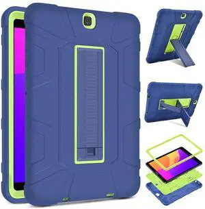 DETUOSI Shockproof Case for Samsung Galaxy Tab S2 9.7" 2015 (SM-T810/T813/T815/T819),Multi-Angle Kickstand Full-Body Protective Cover for Samsung Tab S2 9.7 inch SM-T810/T815 Tablet 2015 (Blue&Yellow)