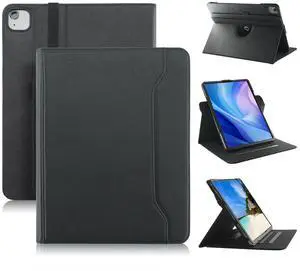 DINGGUAGUA Compatible with Apple iPad Pro Case M4 M5 13inch 2025/2024 iPad Air (M2) 13" PU Leather Business Cover for iPad Pro 12.9 inch 2022 with 360 Degree Swiveling Cases Auto Wake/Sleep,Black