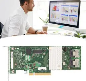 Disk Array Card , Controller Card 6Gbps Plug and Play High Speed 2 SAS SSF 8087 PCIe Interface for Computer