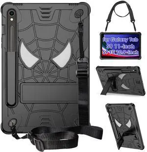 DETUOSI Kids Case for Samsung Galaxy Tab S9/ S9 FE 5G LTE/WiFi 11" 2023 with S Pen Holder + Shoulder Strap,3-Layer Hybrid Heavy Duty Full-Body Shockproof,4-Angle Viewing Protective Kids Cover for Boy DETUOSI Kids Case for Samsung Galaxy Tab S9/ S9 FE 5G LTE/WiFi 11" 2023 with S Pen Holder + Shoulder Strap,3-Layer Hybrid Heavy Duty Full-Body Shockproof,4-Angle Viewing Protective Kids Cover for Boy