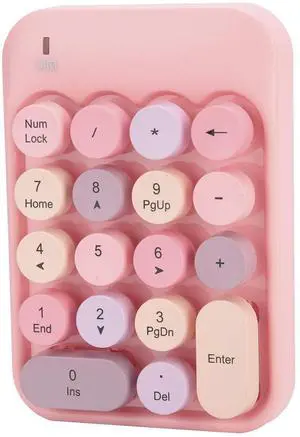 Dilwe AK18 Universal Numeric Keypad with USB Receiver, Mini 18 Keys Retro Portable Keyboard with Chocolate , Compatible with Windowa XP / 7/8/10 / ()