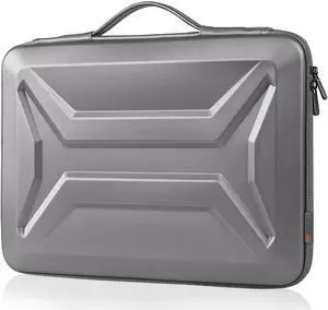 DOMISO 15.6 Inch Laptop Hard Case, Waterproof Shockproof Hard Shell Laptop Sleeve Protective Computer Bag for Most 15-15.6" Laptops/Macbook Pro/Lenovo IdeaPad/HP ENVY/Dell XPS, Silver