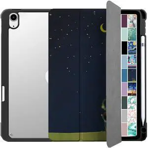 DuraSafe Cases for iPad Air 5th 4th 6th 11th [ Air 11/6 2024/5 2022/4 2020 ] A2588 A2316 MYFQ2LL/A MYFP2LL/A MYFN2LL/A MYFQ2LL/A Pencil Holder Soft Corner with PC Back Cover - Night Sky Print