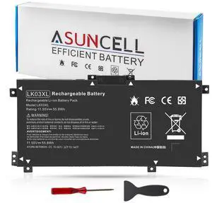 ASUNCELL 55.8Wh LK03XL Battery L09281-855 916814-855 for HP Envy X360 15m-cn0xxx 15m-cp0xxx 15m-bp0xx 15m-bp1xx 15-bq2xx 15-cp0xxx 15-cn0xxx 15-cr0xxx 17-ae1xx 15T-CN 15M-cn0011dx 15m-cn0012dx, 11.55V