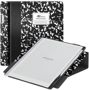 ENET-CASE Case for Remarkable 2 Paper Tablet- Multi-Viewing Adjustable Folding Book Folio Cover - with Built-in Pen Holder - for 10.3" 2020 Released (Black & White Brand)