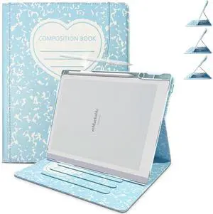 E NET-CASE Case for remarkable2 Tablet 10.3 inch (2020 Released) - Multi-Viewing Adjustable 360 Degree Rotating Stand Cover for Remarkable 2 Digital Paper with Pencil Holder (Blue)