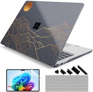 DONGKE Case for Microsoft Surface Laptop (2024), Windows 11 Copilot+ PC, 13.8 Inch Touchscreen Display, Protective Plastic Hard Shell Case with Keyboard Cover & Screen Protector - Golden Mountain