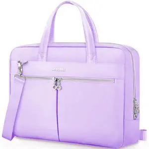 Ferkurn Laptop Bag Case Women Men Computer Bag Compatible with MacBook/HP/LG/Dell, Shoulder Strap Slim Carrying Messenger Briefcase, Purple, 17-17.3 Inch