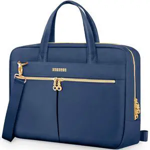 Ferkurn Laptop Bag Case Women Men Computer Bag Compatible with MacBook/HP/LG/Dell, Shoulder Strap Slim Carrying Messenger Briefcase, Blue, 17-17.3 Inch