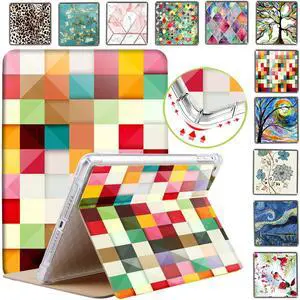 DuraSafe Cases for iPad 5th / 6th Gen & Air 1st / 2nd Gen - 9.7" A1893 A1822 A1566 MRJN2LL/A MR7G2LL/A MP2F2LL/A MP2G2LL/A Printed Cover, Air Cushion Corner for Extra Shock Protection - Color Grid