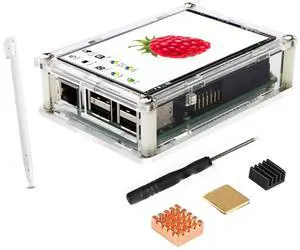DORHEA Raspberry Pi 3 B+ TFT Touch Screen Display Monitor,3.5 inch LCD 320x480 Display + Touch Pen + Protective Case + Heatsink for Raspberry Pi 3 Model B, Pi 2 Model B, Pi Model A+ A