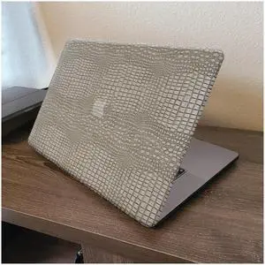DTangLsm for Crocodile MacBook Pro 16 inch Case 2025 2024-2021 M4 M3 M2 M1 A3403 A3186 A2991 A2780 A2485 Pro Max, Alligator Snake Skin Leather Hard Shell Case&Keyboard Cover for MacBook Pro M4,Silver