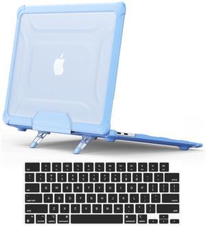 DTangLsm for M4 MacBook Air 13 inch Case 2025 2024-2022 M3 M2 A3240 A3113 A2681, Heavy Duty Rugged Hard Shell Case with TPU Bumper Foldable Kickstand&Keyboard Cover for MacBook Air 13.6 inch, Sky Blue