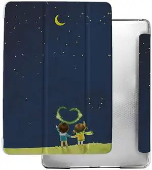 DuraSafe Cases for iPad 9.7 5th 6th Gen Air 1st 2nd Generation [iPad 5 6 Air 1 2] A1893 A1822 A1566 MH2V2LL/A Shock Proof Magnetic Dual Angle Stand with Honeycomb Pattern Printed Cover - Night Sky