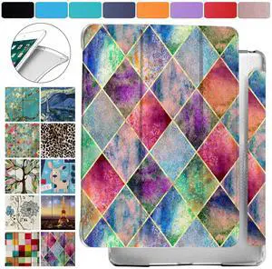 DuraSafe Cases for iPad 9.7 5th 6th Gen Air 1st 2nd Generation [iPad 5 6 Air 1 2] A1893 A1822 A1566 MH2V2LL/A Shock Proof Magnetic Dual Angle Stand with Honeycomb Pattern Printed Cover - Diamond Grid