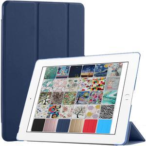 iPad 9.7 5th 6th Gen Air 1st 2nd Gen [iPad 5 6 Air 1 2] A1893 A1822 A1566 A1474 MP242LL/A MP252LL/A MPGA2LL/A MH2U2LL/A MH0W2LL/A MD785LL/B MD788LL/B Lightweight PC Dual Angle Stand Cover - Navy Blue