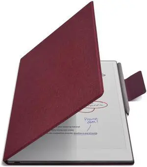 E NET-CASE Case for Remarkable Paper Pro, Premium PU Leather Book Folio with Pen-Buckle, Lightweight Magnetic Case with Auto Sleep/Wake for Remarkable Paper Pro 11.8" 2024 Released (Red)