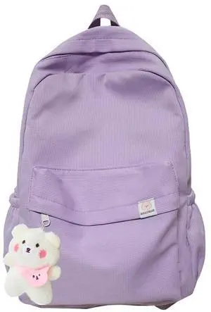 Eagerrich Aesthetic Backpack Cute Backpack School Supplies Laptop Bag for Teens Girls Women Students Solid Color