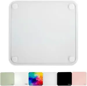 Glassboard Studio LuxxPad Glass Mouse Pad - Mouse Pad Gaming and Dry Erase Note Taking Pad, Tempered Strong Glass with Rubber Non-Slip Feet for Gaming & Work (Clear, 7.5" x 8")