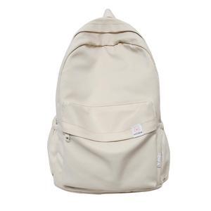 Extolove Cute Aesthetic Backpack Y2K Simple Solid Color Kawaii Backpacks Travel Laptop Backpack (White)