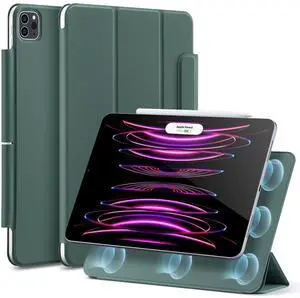 ESR for iPad Pro 12.9 6th/5th/4th Gen, iPad Air 13 Inch Case M3/M2 (2025/2024), Powerful Magnetic Attachment, Slim Trifold Stand Case, Supports Pencil Pro & PUSB-C, Rebound Series, Forest Green