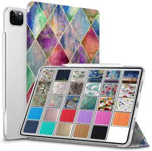 DuraSafe Cases for iPad Pro 12.9 inch 4th Gen 2020 PC Cover A2229 MY2H2LL/A MY2J2LL/A A2069 MXAT2LL/A MXAV2LL/A MXAU2LL/A MXAW2LL/A A2233 MY3K2LL/A MY3J2LL/A MXFY2LL/A MXG02LL/A - Diagonal Grid